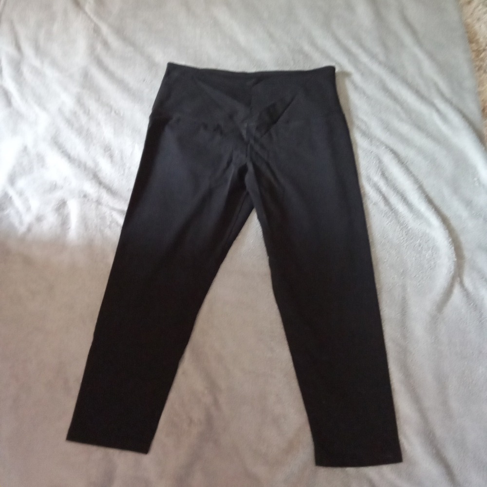 Style & Co Womens Black High Rise Cropped Leggings Size Medium Capri Pants